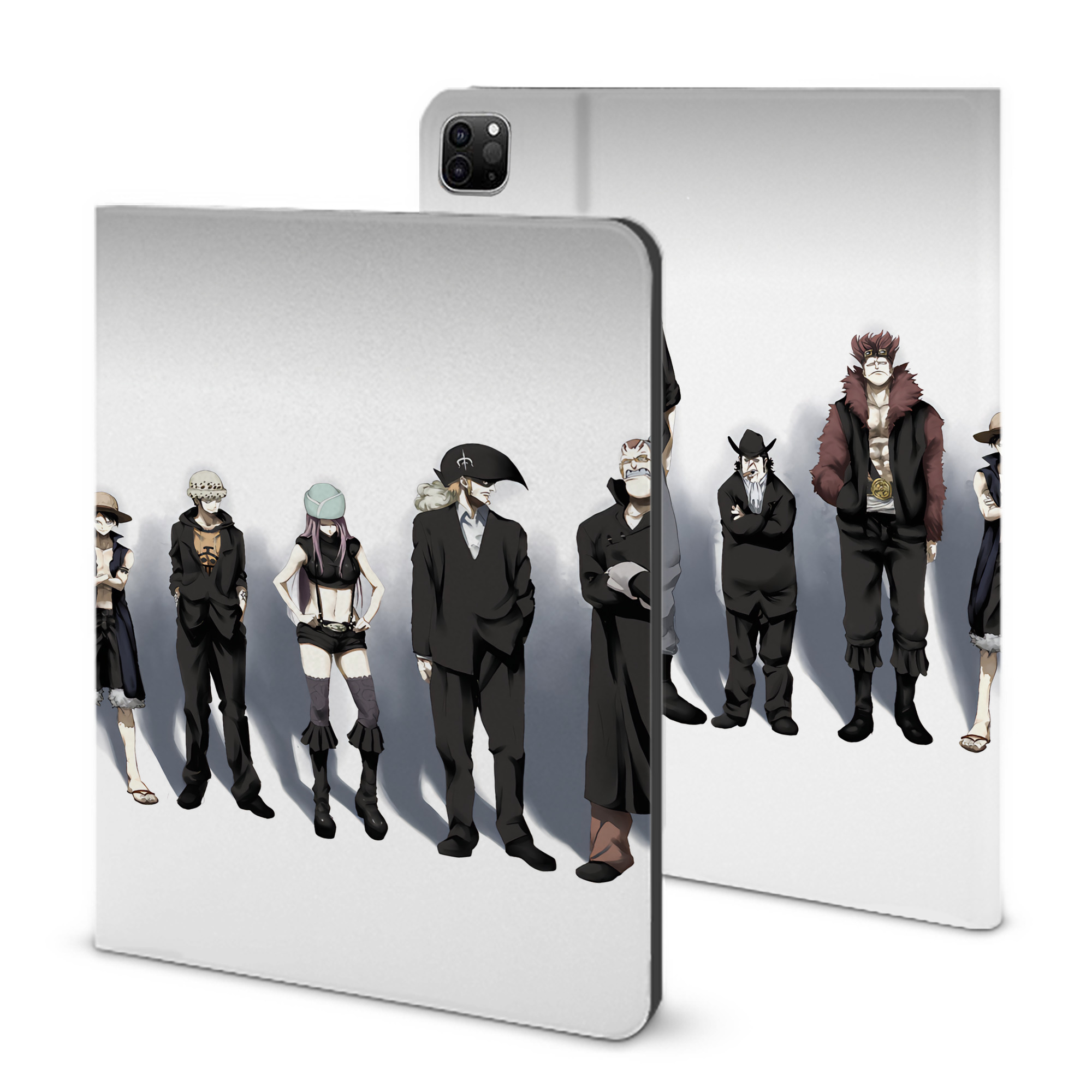 ワンピース ONE PIECE IPad ケース ブック型 PUレザー TPU 耐衝撃 軽量 薄型 ペン収納なし 全面保護 IPad 各モデル対応